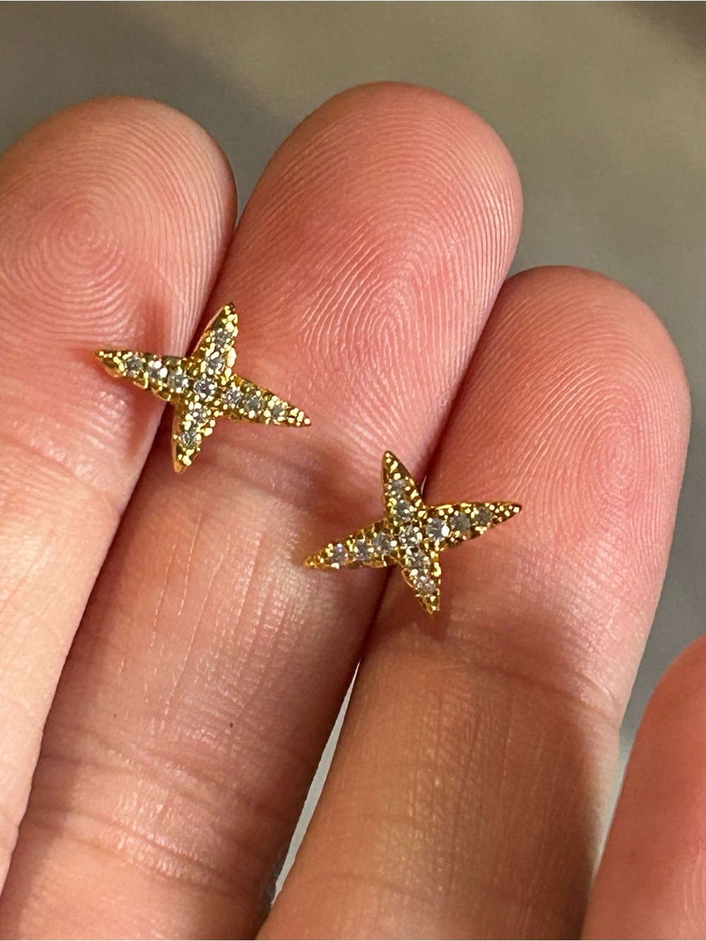 5/$25 Gold Starfish Pave Stud Earrings - Women Jewelry
